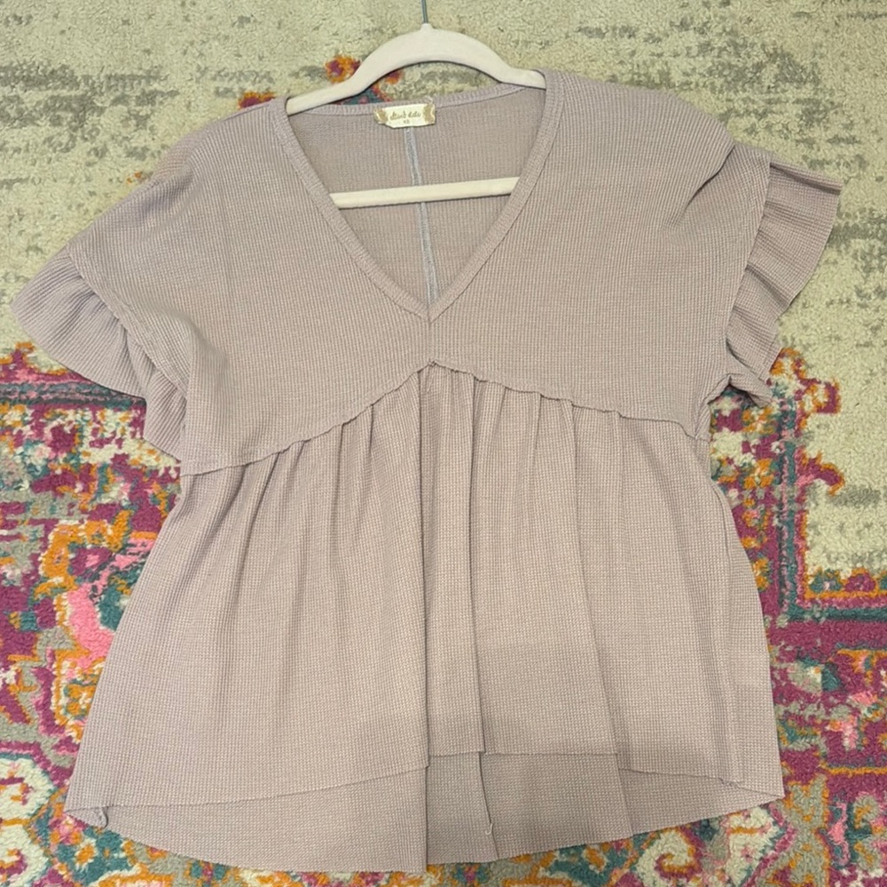 Altard State New Day Ruffled Short Sleeve Blouse